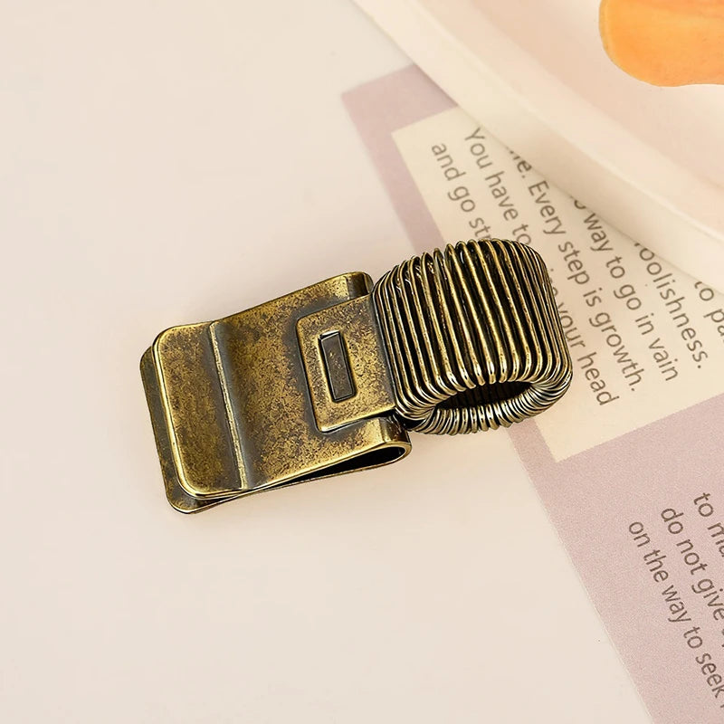 Metal Pen Clip With Spring Creative Gold Retro Spring Clip Student Pen Clip For Notebooks School Oasis Select A5