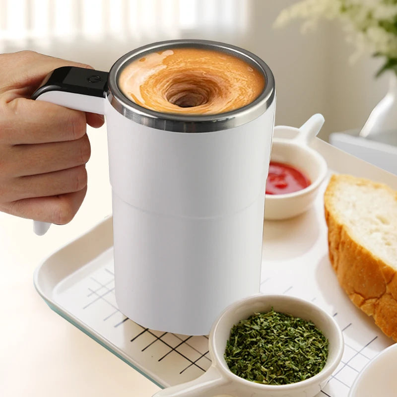 Automatic Stirring Coffee Cup with Temperature Display USB Rechargeable Milk Shake Cup 304 Stainless Steel Magnetic Stirrer Oasis Select