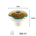 Bohemian Style Ceramic Knob 1pcs, Antique Metal Finish Screw In Pull Handles for Cabinet Doors and Drawer Oasis Select Random Color