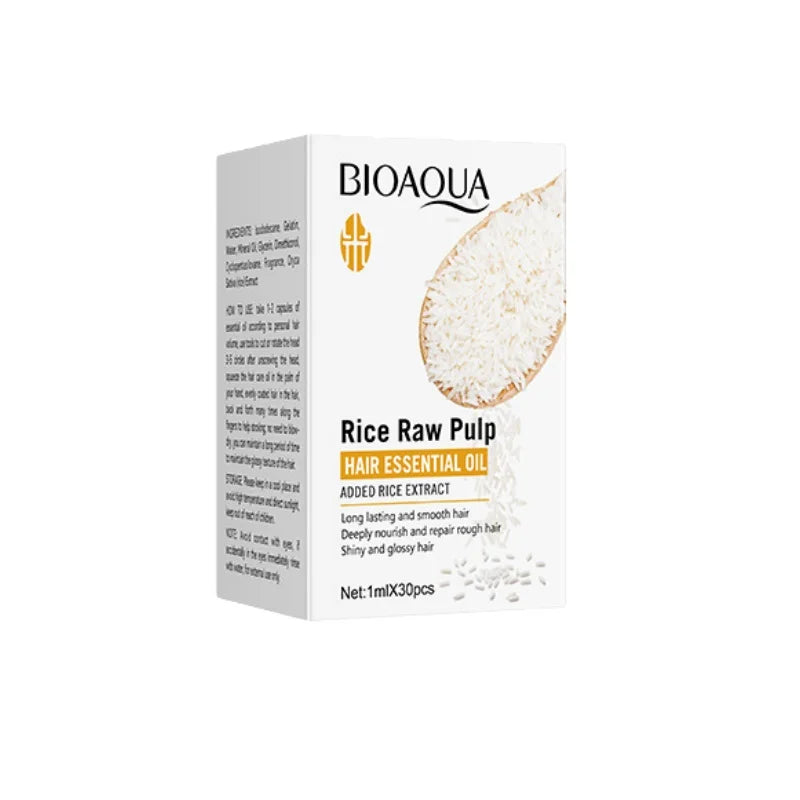 SADOER Rice Puree Hair Oil Capsules – 30 Capsules | Frizz Control Hair Oil Capsules Oasis Select Rice Raw Pulp
