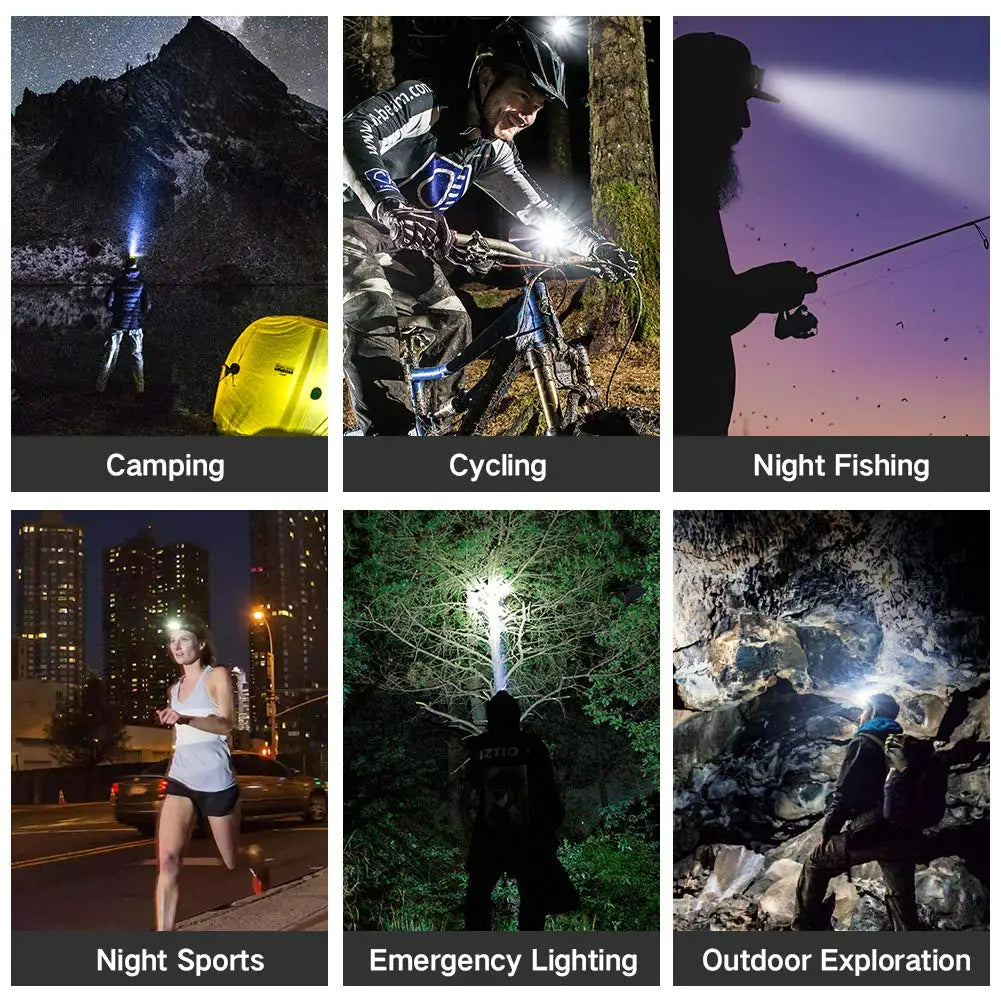 Most Powerful 7 LED Headlamp 18650 Rechargeable Headlight Waterproof Head Lamp Super Bright Head Flashlight Oasis Select