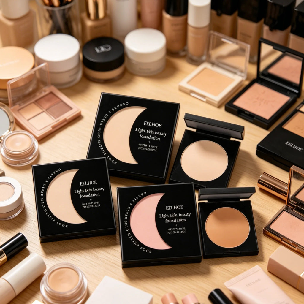 EELHOE Foundation Powder Long Lasting Waterproof Even Skin Tone Natural Flawless Makeup Concealer Lightweight Compact Foundation Oasis Select