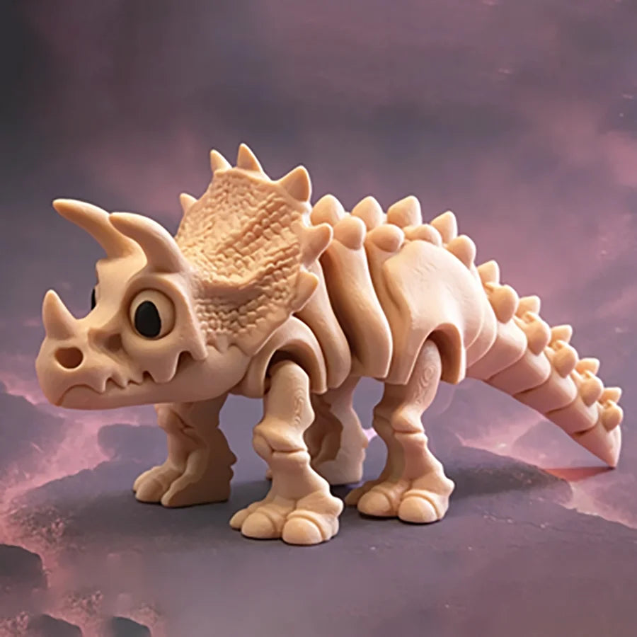 3D Printed Articulated T-Rex Skeleton Figurine Movable Joint Tyrannosaurus Rex Dinosaur Bone Model Kids Educational Toy Play Oasis Select Skin color 15cm