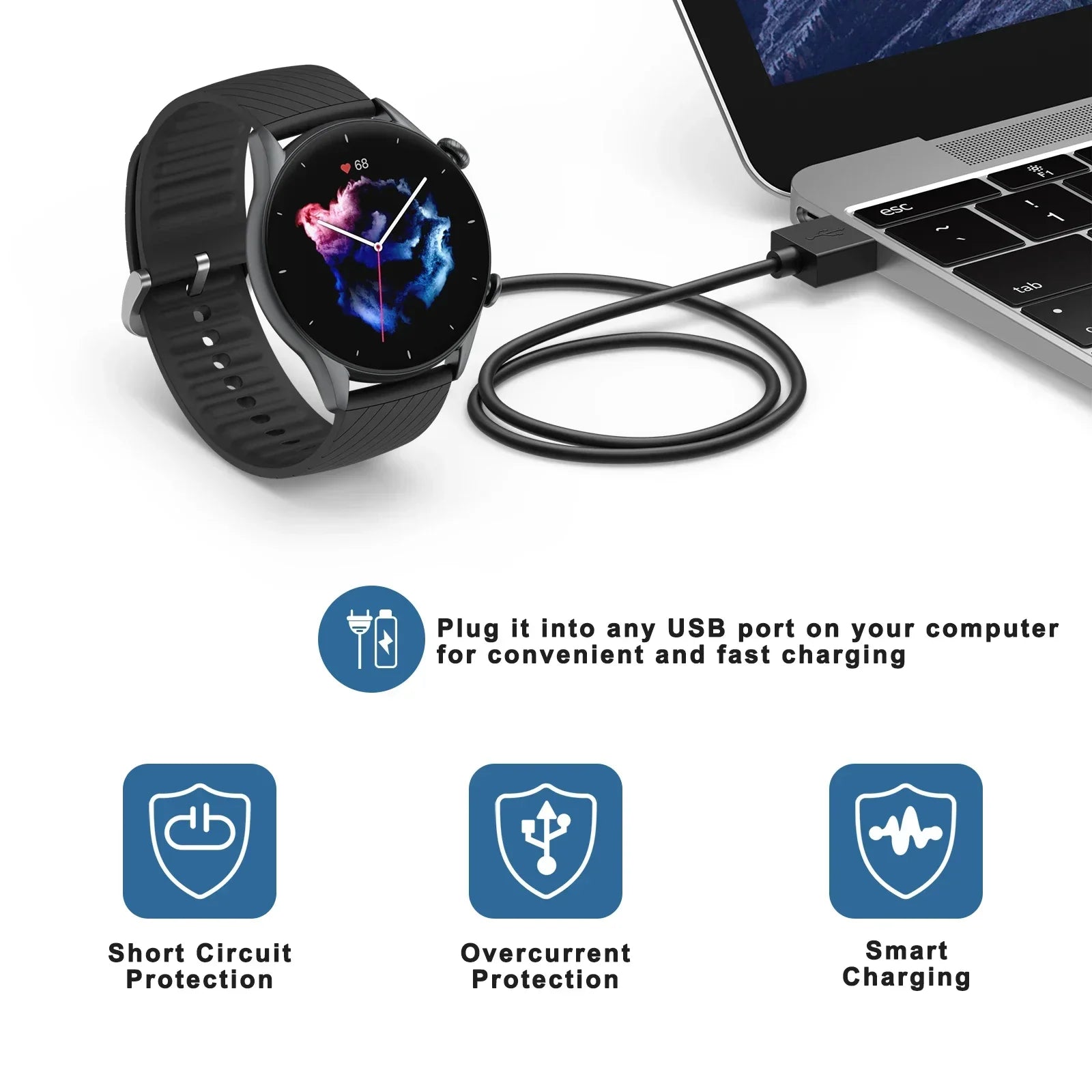 Amazfit GTR 3/4 GTS 3/4 T-Rex 2 USB Fast Charger Dock Smartwatch Charger Dock Oasis Select