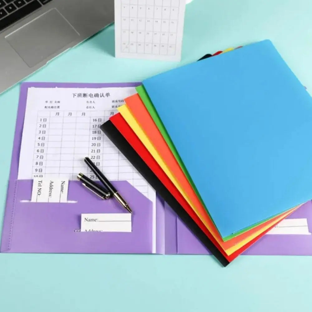 Plastic File Folder 2 Pockets & Business Card Slot – A4 Organizer