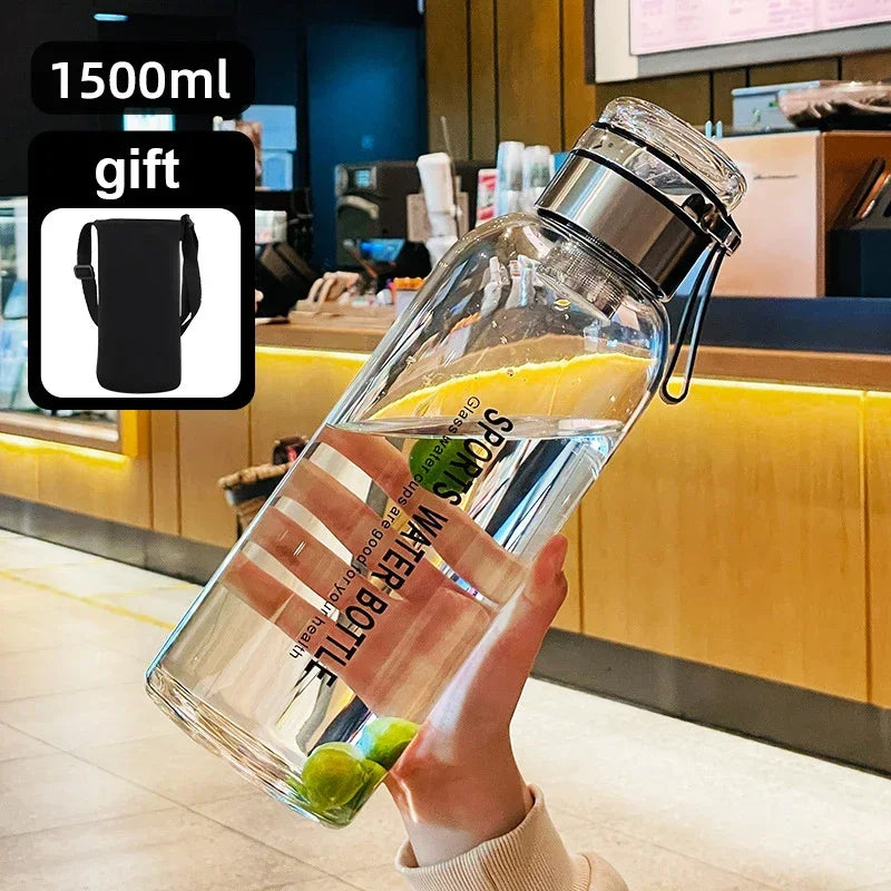 1500ML/2000ML Large Capacity High Borosilicate Glass Water Bottle Transparent Milk Juice Cup Outdoor Portable Thermos Cup Oasis Select 1500ml 1500-2000ml