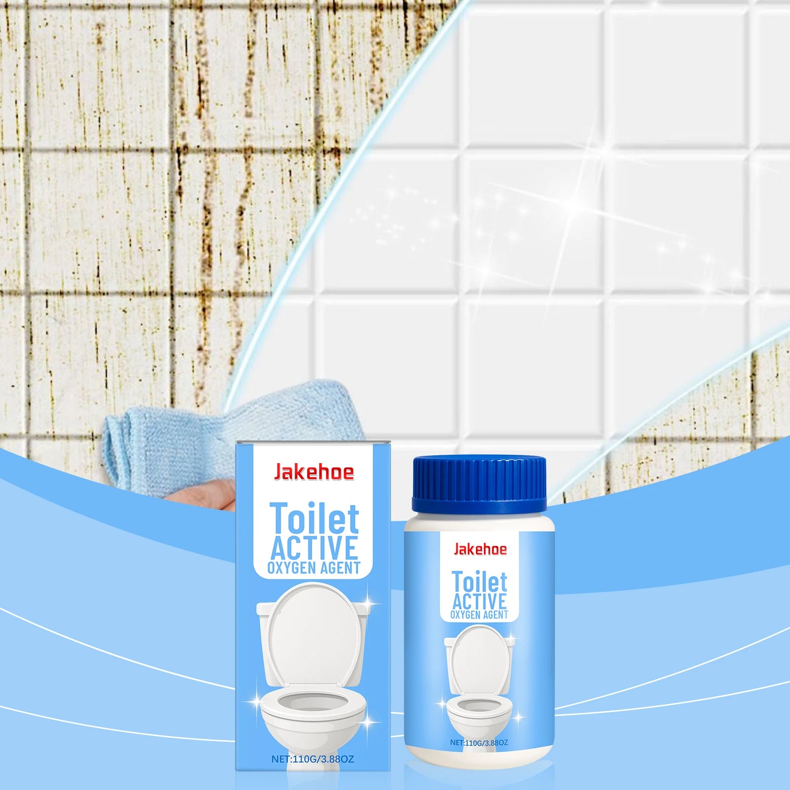 Jakehoe Active Toilet Cleaner Powder Household Toilet Cleaning Odor Removal Scale Removal Cleaning Powder for Household Cleaning Oasis Select
