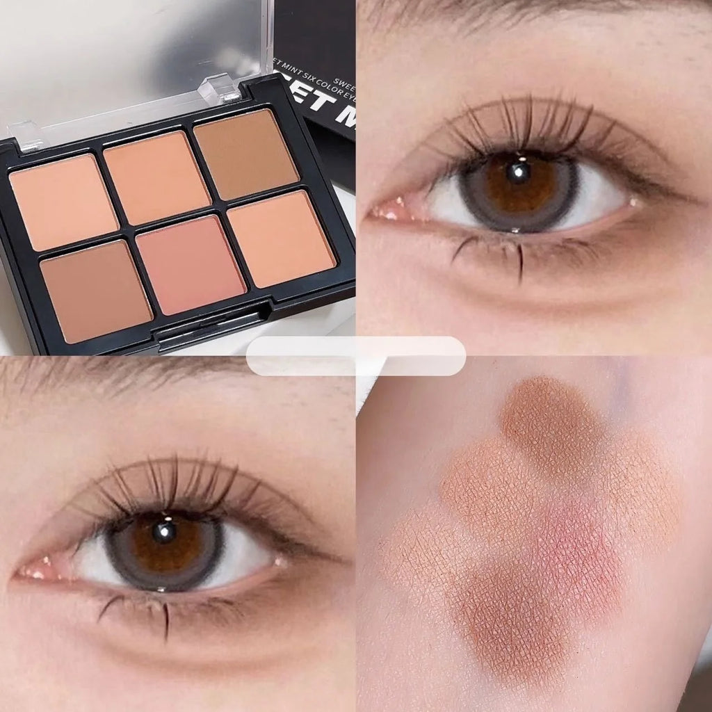 6-Color Eyeshadow Palette – Matte, Shimmer & Glitter | #701