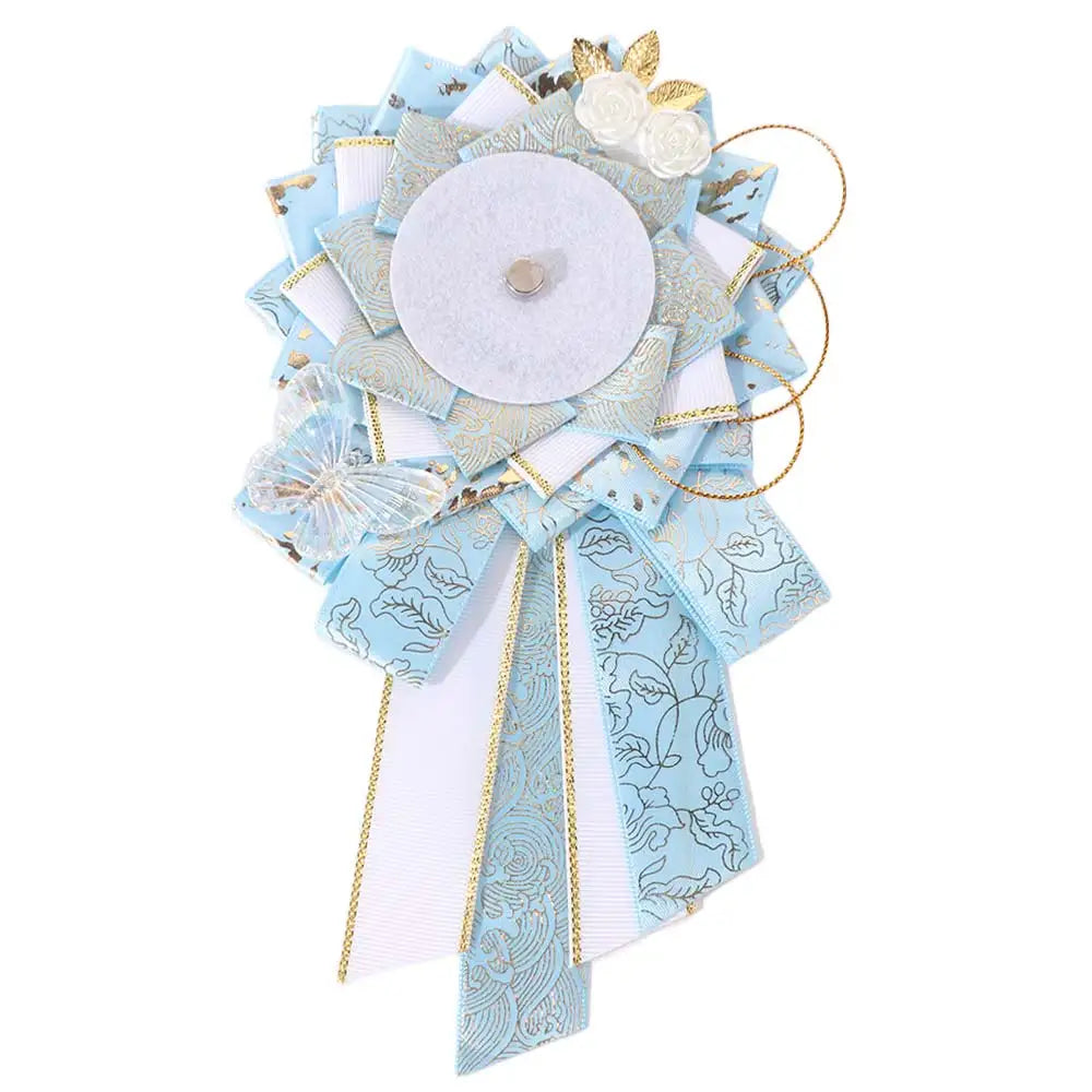 Ribbon Cosplay Ita Bags Rosette Protection Flower Pin Holder 58mm Badge Accessories Fill Backpack Badge Base Tray Itabag Decor Oasis Select Blue