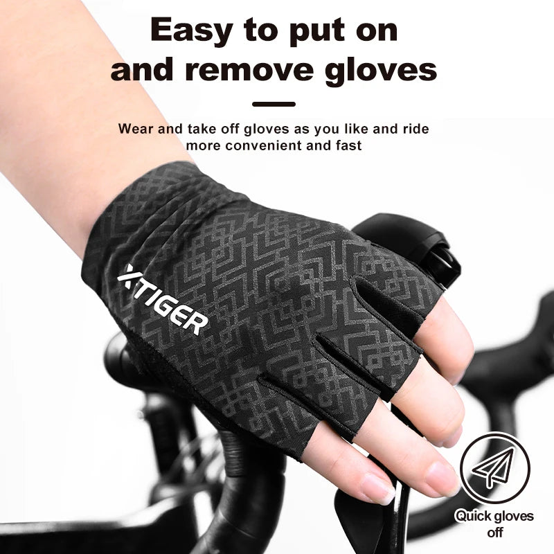 Cycling Anti-slip Anti-sweat Men Women Half Finger Gloves Breathable Anti-shock Sports Gloves Bike Bicycle Glove Run Fitness Spo Oasis Select