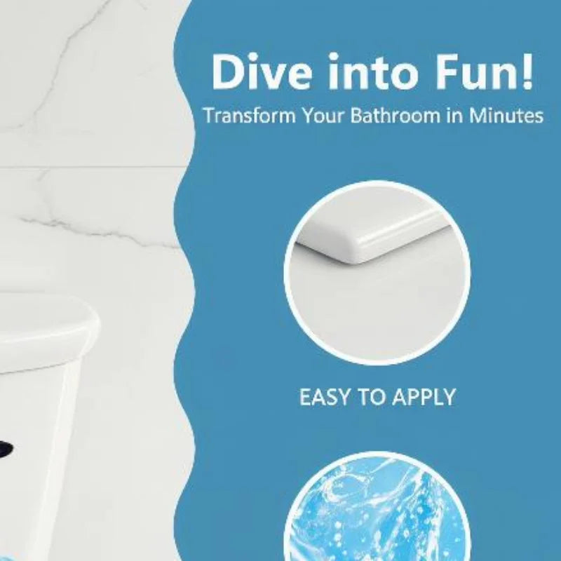 Cute Cartoon Penguin Toilet Stickers Waterproof Self Adhesive Removable Bathroom Wall Decor Decals Oasis Select