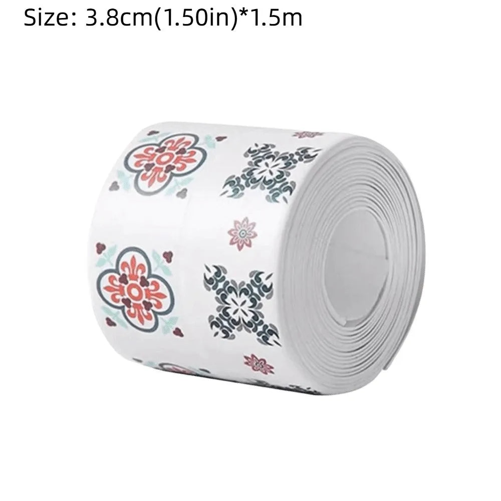 Durable Waterproof Caulk Tape Self Adhesive PVC Sealant Strip Mold-proof Printing Sink Sealing Tape for Countertop Bathroom Oasis Select