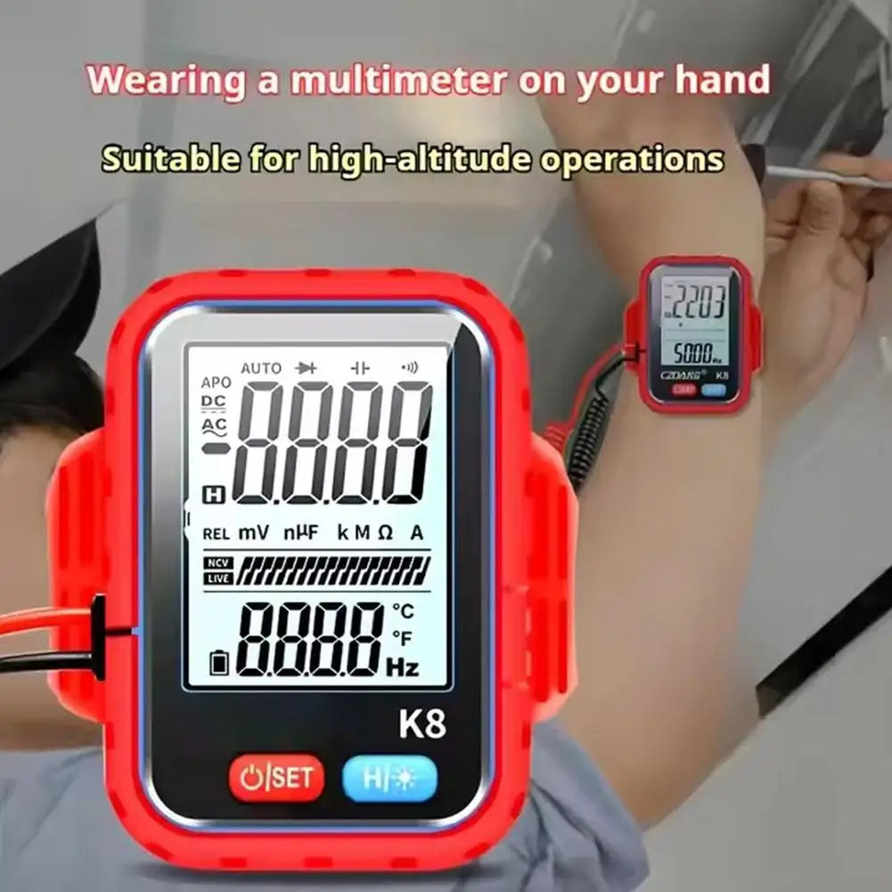 Wristband Digital Multimeter – Auto Range AC/DC Voltage & NCV
