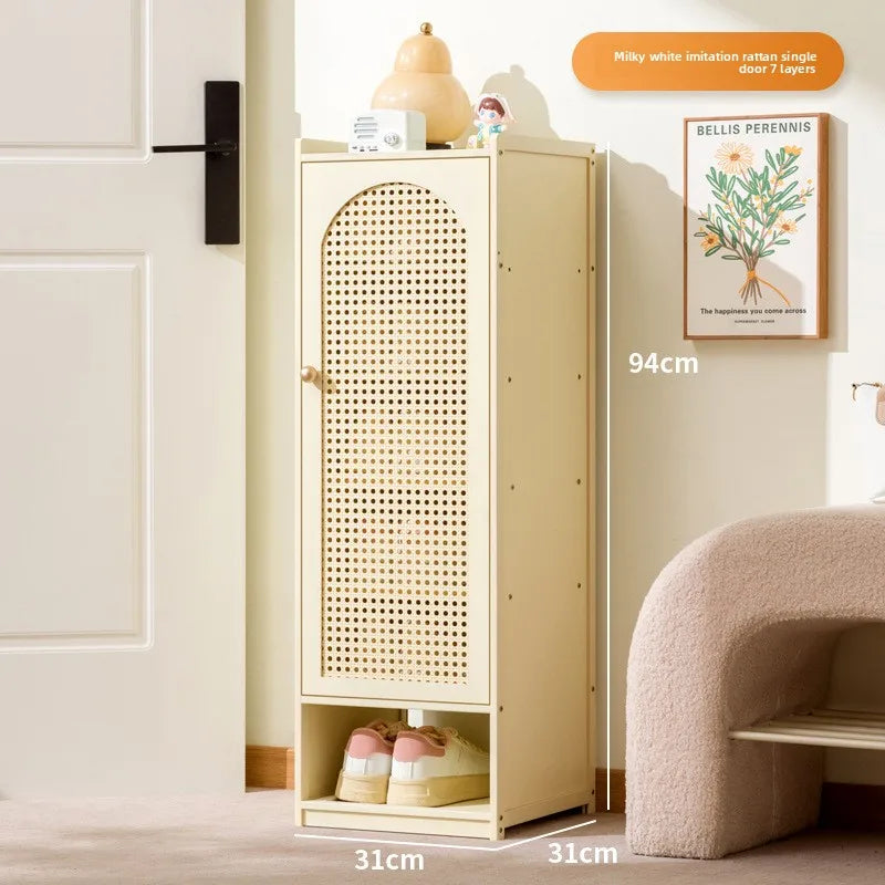 Shoe cabinet storage artifact space-saving indoor entrance small narrow shoe rack 2025 new dust-proof storage cabinet Oasis Select white seven 1