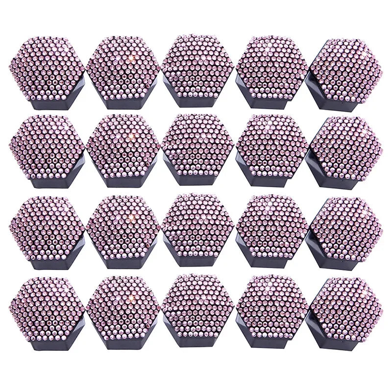 1Set Car Tire Screw Protection Cover Diamond-studded Hub Caps Anti-Rust Wheel Nut Rim Cover Wheel Nut Caps Gift for New Car Oasis Select Pink 21mm 20Pcs