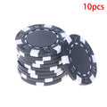 10 Pcs ABS Plastic Casino Texas Hold'em Metal Coins 11.5g Game Chip Set Accessories@#X Oasis Select Black