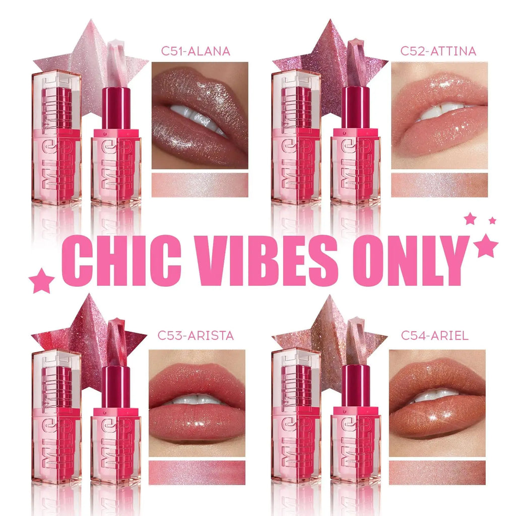 MLSMILE Spiral Star Glitter Marble Lipstick – Matte & Pearlescent