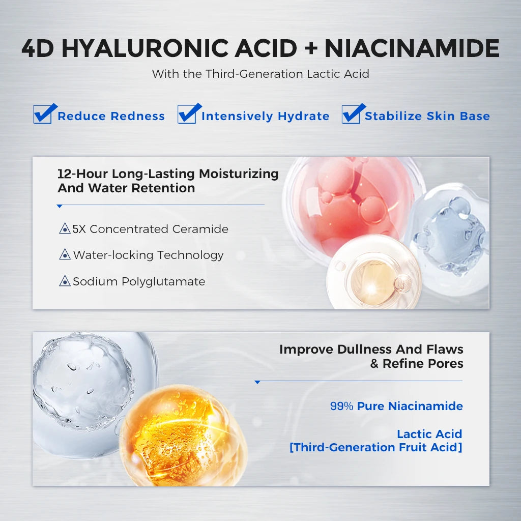 NING DERMOLOGIE 4D Hyaluronic Acid Sheet Mask – Niacinamide Hydrating Sheet Mask Oasis Select