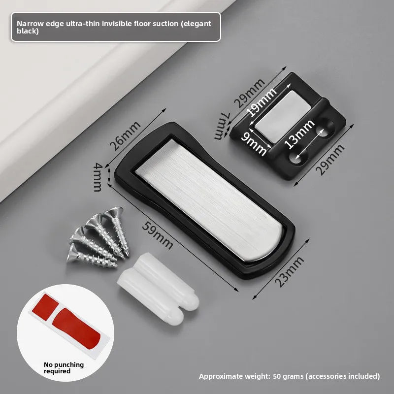 Non Perforated Ultra-thin Invisible Minimalist Suction Suitable for Extremely Narrow Framed Glass Doors Household Door Suction Oasis Select B