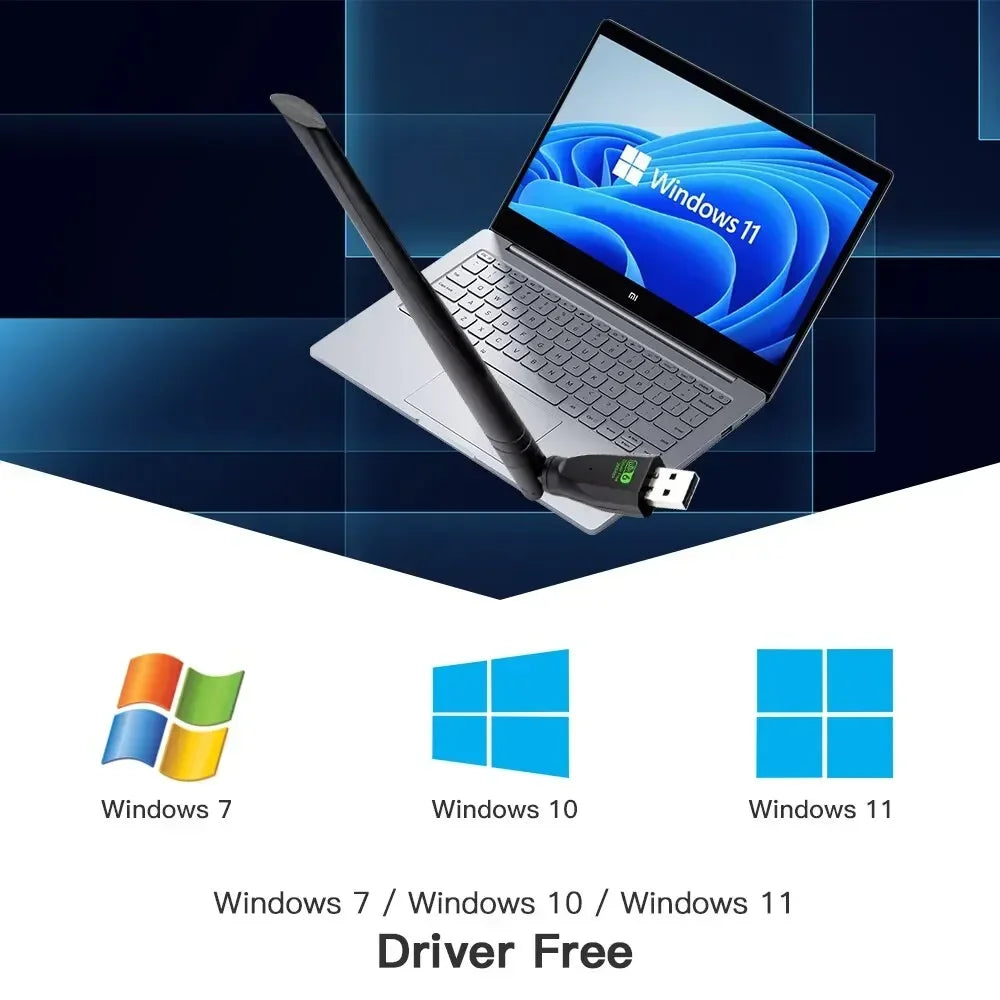FENVI WIFI 6 USB Adapter AX286 Network Card Dongle 2.4GHz 802.11AX Antenna Signal Reception For Laptop Windows 10 11 Driver Free Oasis Select