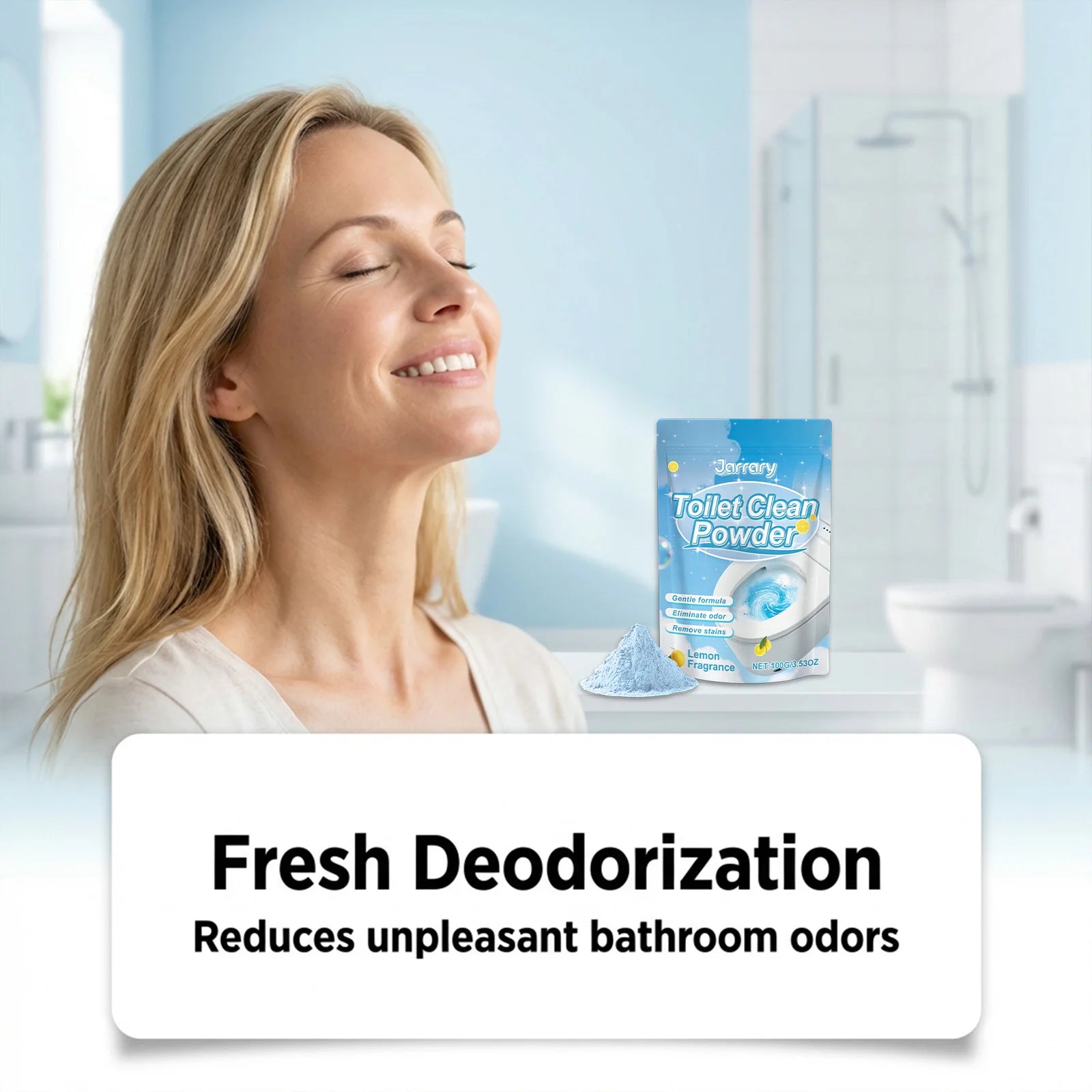 Toilet Clean Powder 100g Lemon Fragrance Stain Removal Odor Eliminator Deep Cleaning Yellowed Toilets Bad Odors Toilet Cleaner Oasis Select