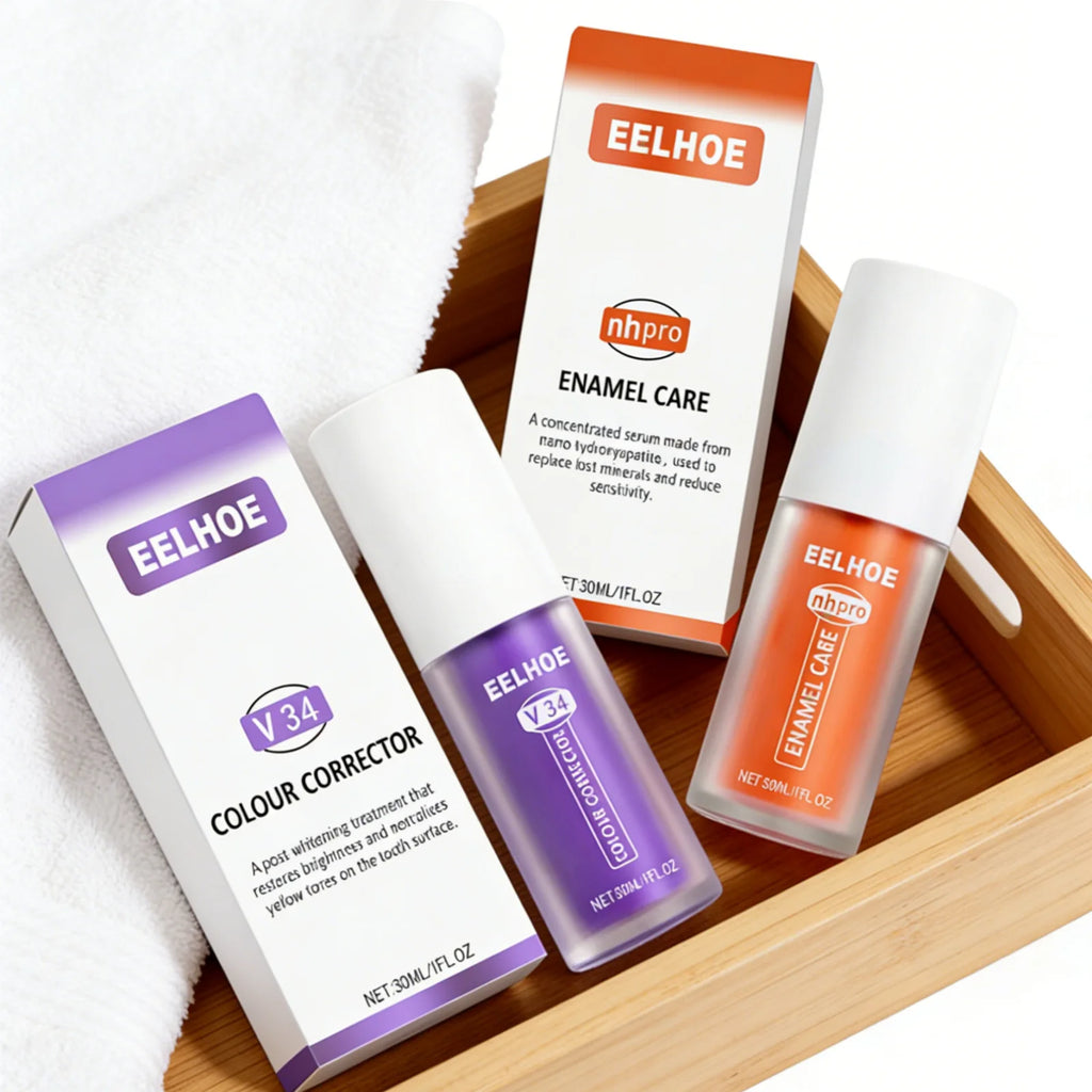 EELHOE Tooth Enamel Care Toothpaste Colour Corrector Neutralise Yellow Tartar Relieve Sensitivity Natural Teeth Whitening Serum Oasis Select