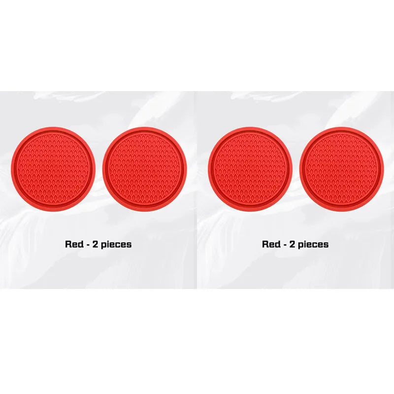 2/4pcs Car Coaster Water Cup Mat Accessories For Dodge Ram Charger Journey Durango Jeep Grand Cherokee Anti-Slip Drink Pad Oasis Select 4pcs red