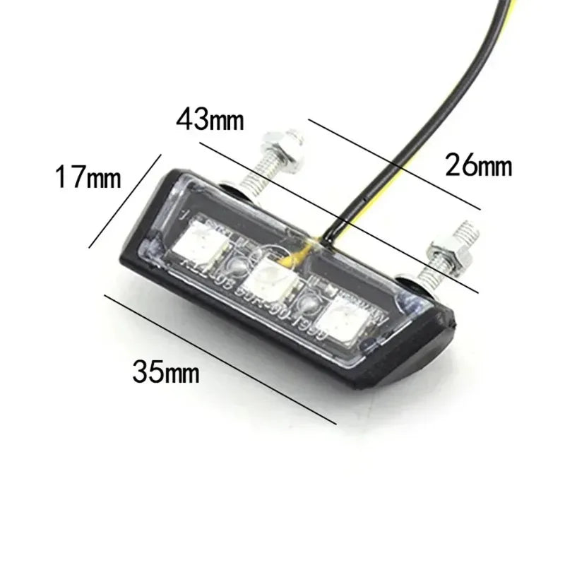 Waterproof 12V Universal Motorcycle License Plate LED Light Motorcycle License Light Rear Tail Lamp Indicators Motorbike Parts Oasis Select