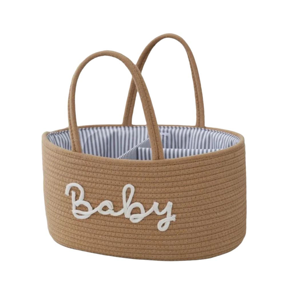 Cotton Rope Baby Diaper Storage Basket | Foldable Organizer