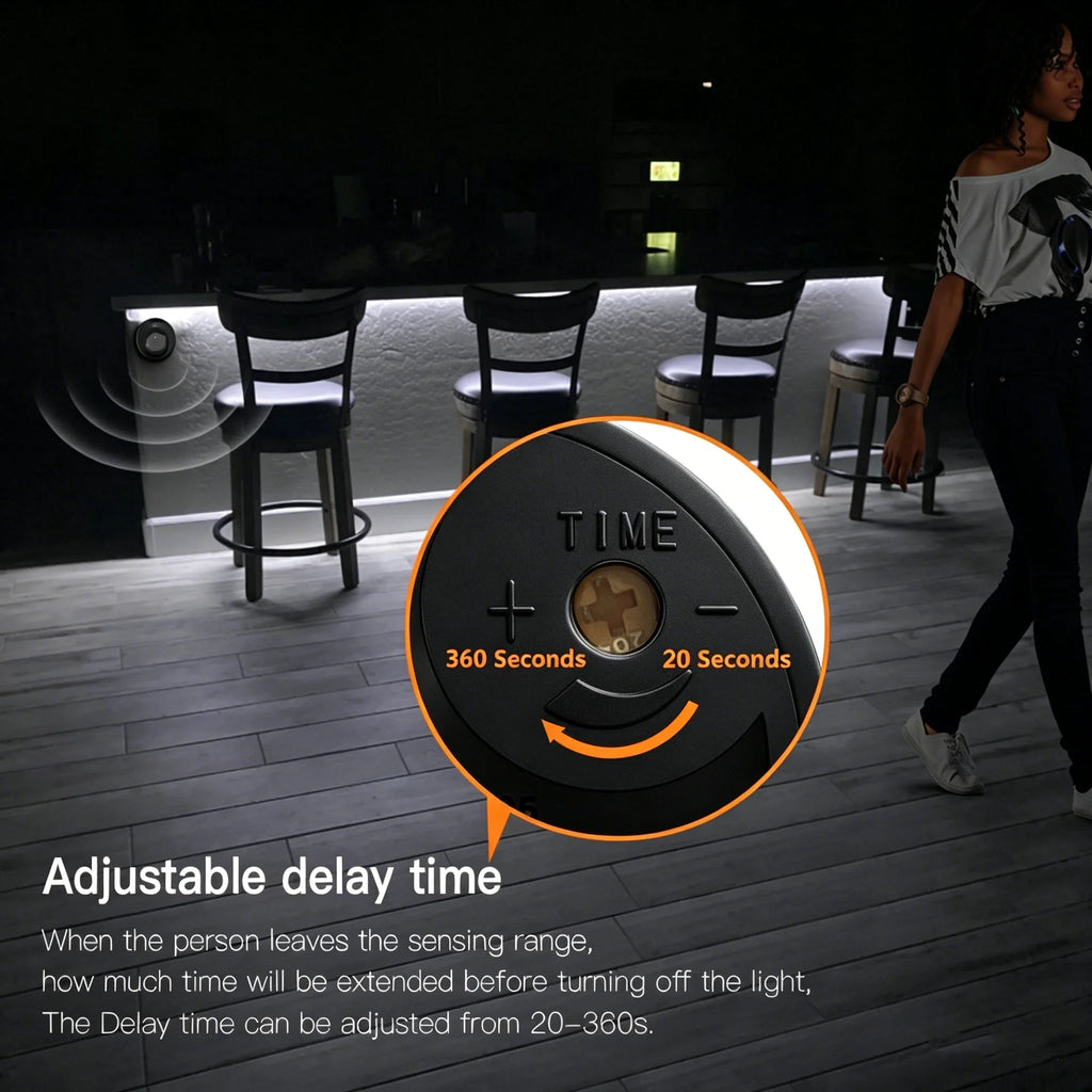 LED Night Light Neon Strip 24V Smart Human Sensor Black Silica Gel Tube Night Motion Induction Lamp for Bedroom Bathroom Stairs Oasis Select