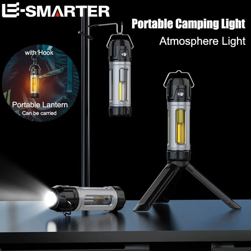 Rechargeable Stepless Dimming Flashlight High Bright Portable Lantern Outdoor Emergency Camping Tent Ambient Magnetic Work Lamp Oasis Select