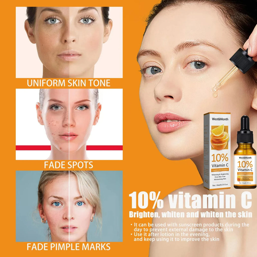 Vitamin C Serum For Face Hyaluronic Acid Lighten Age Black Spots Sunburn Anti-oxidation Wrinkle Remove Shrink Pore Skin Care Oasis Select
