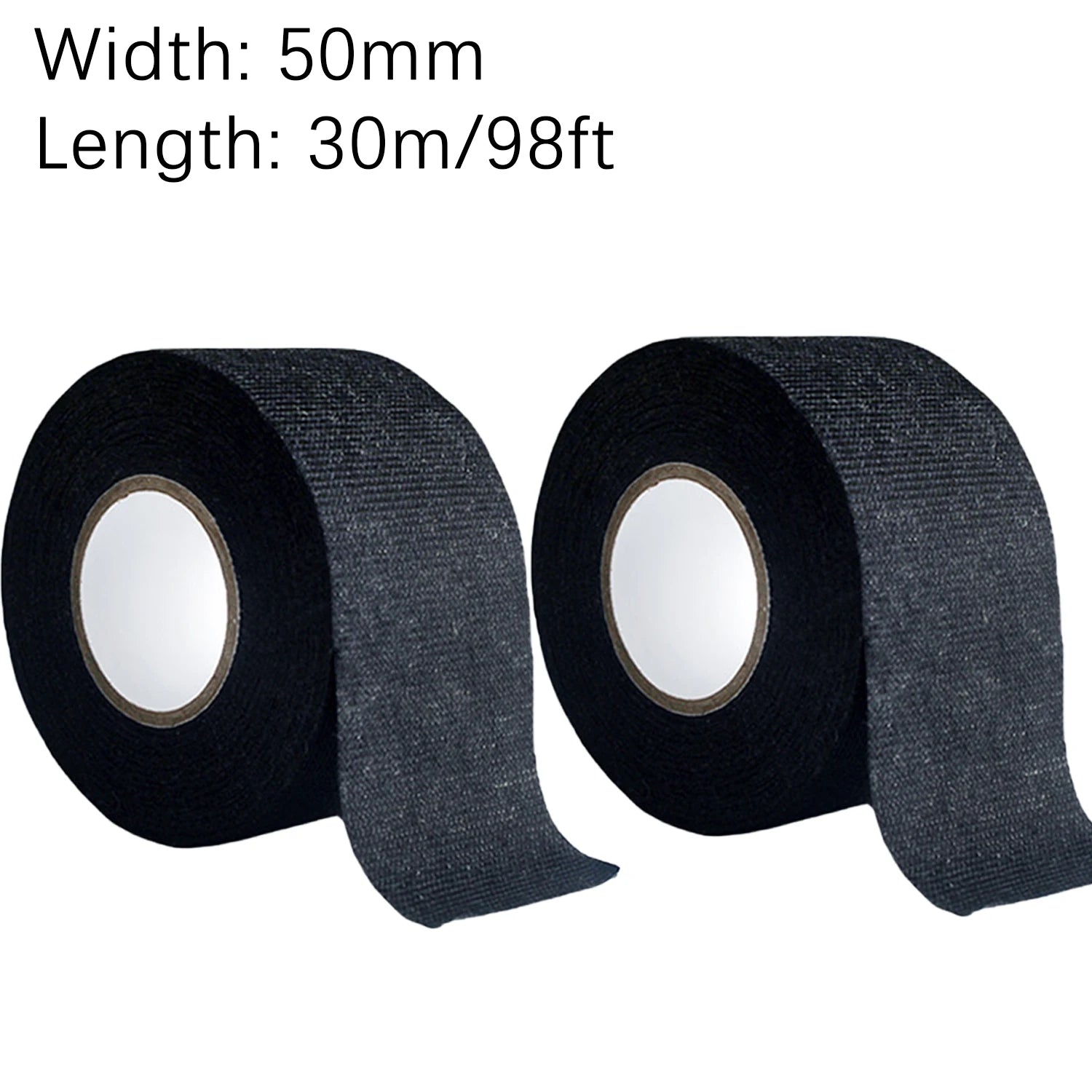 49/98Ft Electrical insulating tape soundproof heat-resistant 9-50MM automotive cable harness fabric shock-absorbing velvet tape Oasis Select 50MM 98Ft 0.3mm