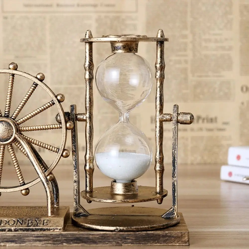 Creative Rotating Ferris Wheel Hourglass Plastic Vintage Sand Clock Timer Sand Glass Ferris Wheel Ornament Office Oasis Select
