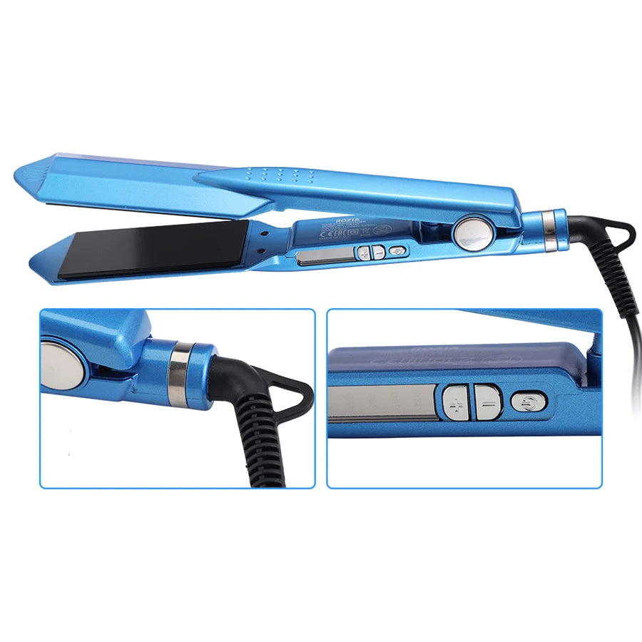 URGGU Wide Titanium Flat Iron – 470°F Dual Voltage Straightener