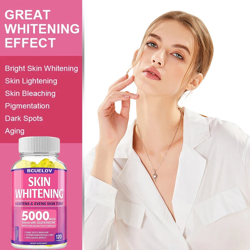Skin Whitening with L-Glutathione 5000mcg Dark Spot Brightening, Anti-Aging, Antioxidant Capsules Oasis Select