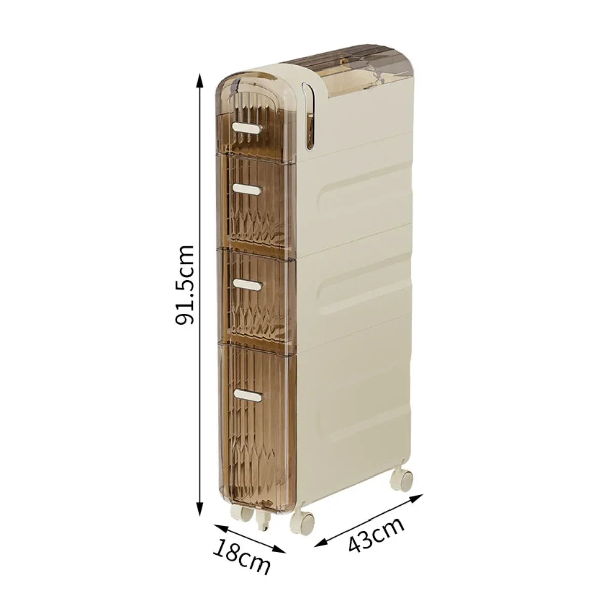 Multifunctional crevice storage cabinet, drawer type plastic locker Oasis Select 4 layersB