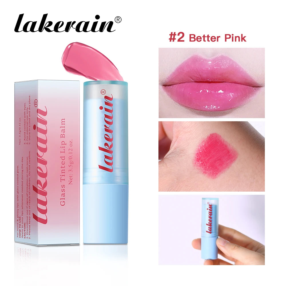 Glass Tinted Lip Balm Light Cherry Red Orange Glow Moisturizing Vegetarian Lip Balm With Bright Clear Color Korea Lip Cosmetics Oasis Select 2 Better Pink