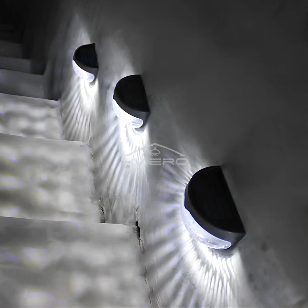 Solar 6-LED Wall Step Light | IP65 Waterproof Garden Fence Lamp