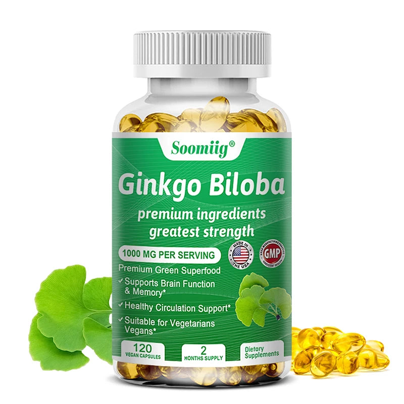 Ginkgo Biloba Capsules – Memory, Focus & Vision Supplement Herbal Supplement Oasis Select