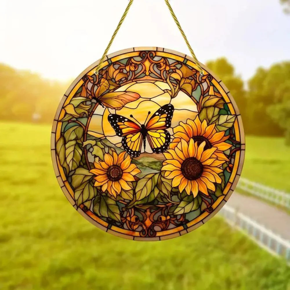 2025 Circular Acrylic Painting Creative Butterfly Theme Home Wall Decoration Hanging Painting Living Room Bedroom Mural Painting Oasis Select 7