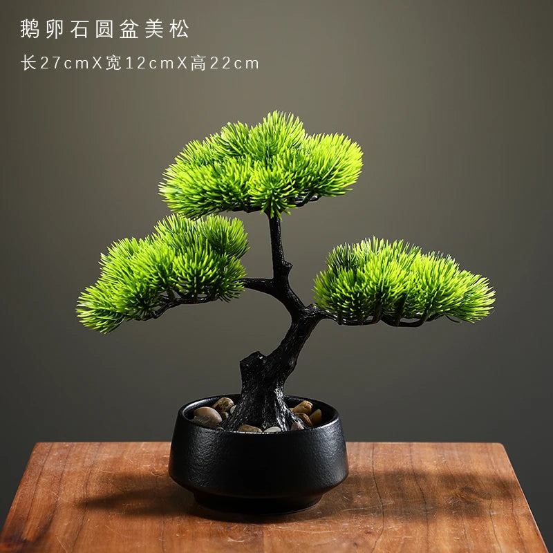 Artificial Flower Bonsai Fake Tree Red Maple Pot Office Vase Decoration Desk Decoration Home Decor Oasis Select B