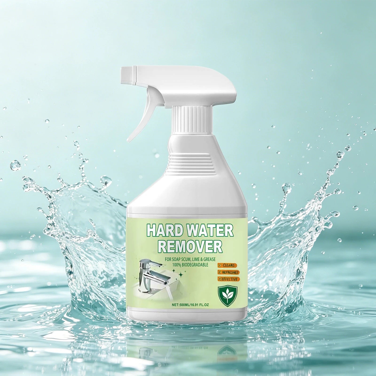 Hard Water Remover Spray Quickly Dissolves Stubborn Limescale for Sinks Faucets Shower Doors and Tiles Restores Shine Home Care Oasis Select