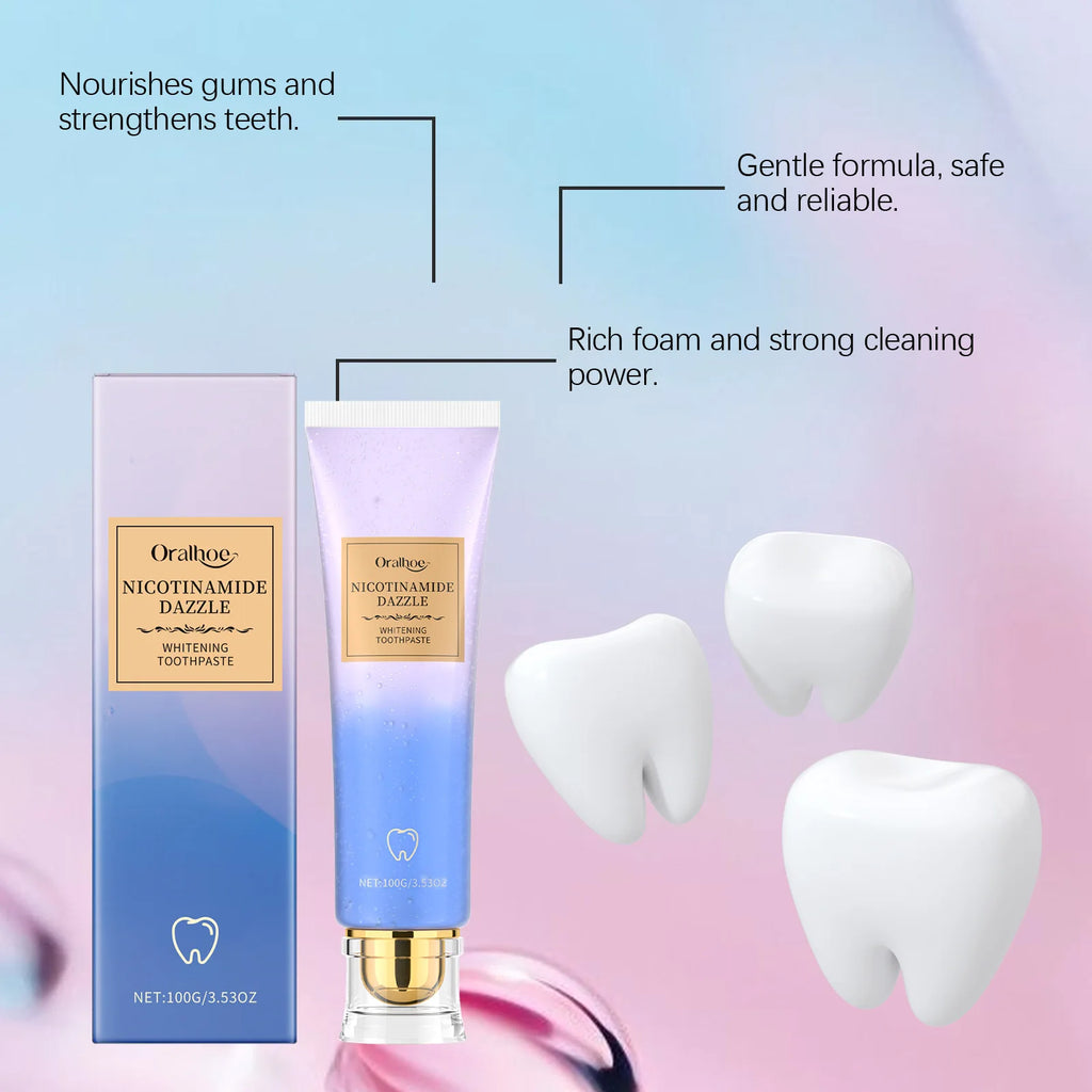 Oralhoe Nicotinamide Tooth Whitening Toothpaste Freshing Breath Deep Cleansing Bleaching Remove Smoke Stains Brighten Toothpaste Oasis Select