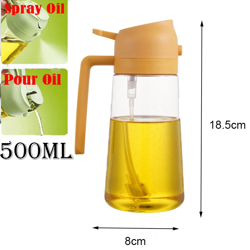 Kitchen Sprayer Spray Oil Dispenser 2in1 Oil Dispenser Oil Sprayer Comfortable Handle Barbecue Air Frying Pan Oven Steak Frying Oasis Select 2use yellow 500ml