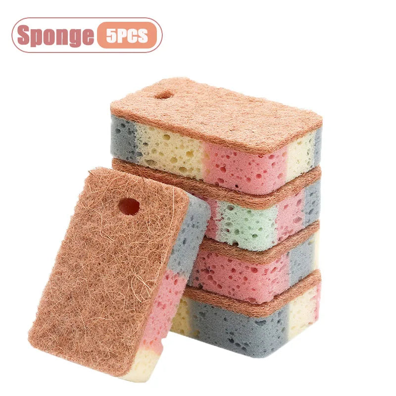 Dual Sided Dish Sponge Colorful Cellulose Sponges for Kitchen Utensil Cleaning Scouring Pads Household Cleaning Tool Oasis Select Sponge-5PCS