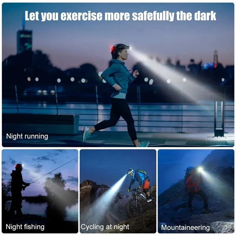 Powerful LED Induction Headlamp Use18650 Rechargeable battery Headlight Aluminium Outdoor camping Lamp High Lumen Head Torch Oasis Select