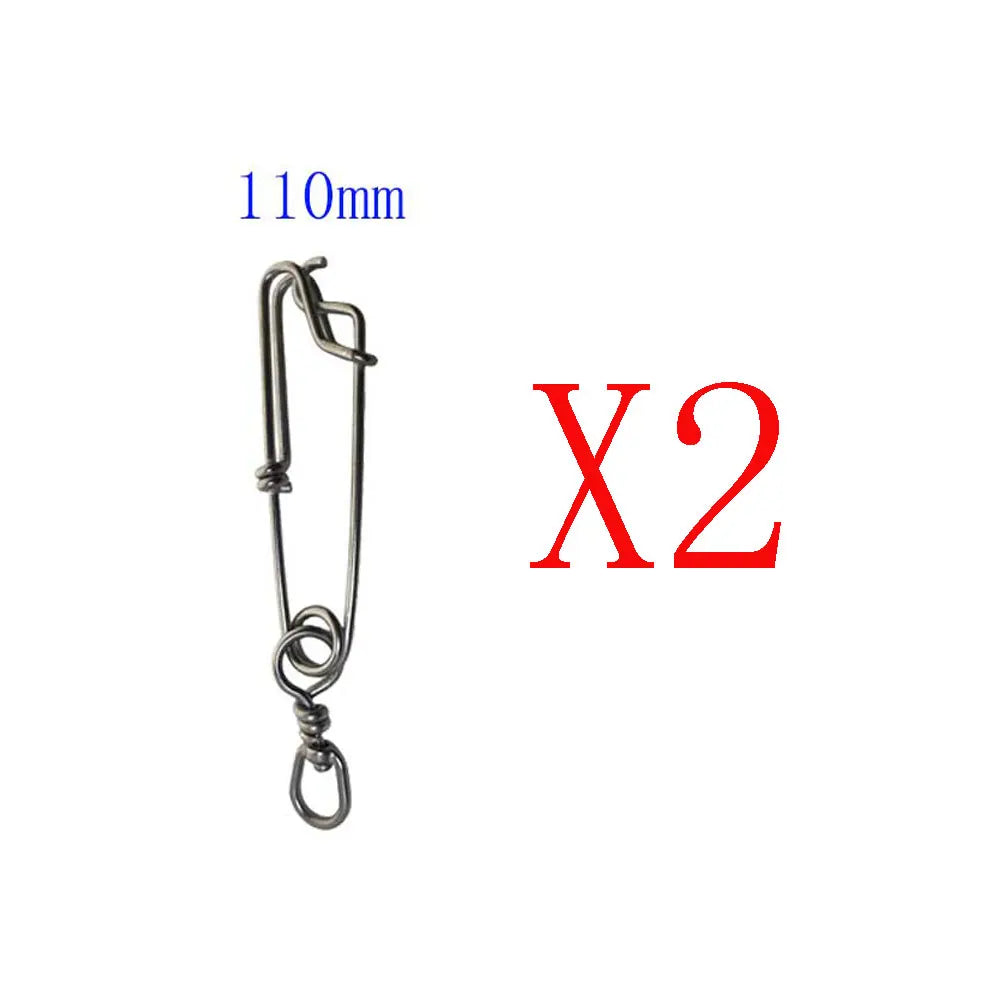 2PCS Stainless Steel Tuna Fishing Clip Snap with B.L Swivel for Spearfishing Long Line Fishing Accessories Fishing Tools Oasis Select 110mm