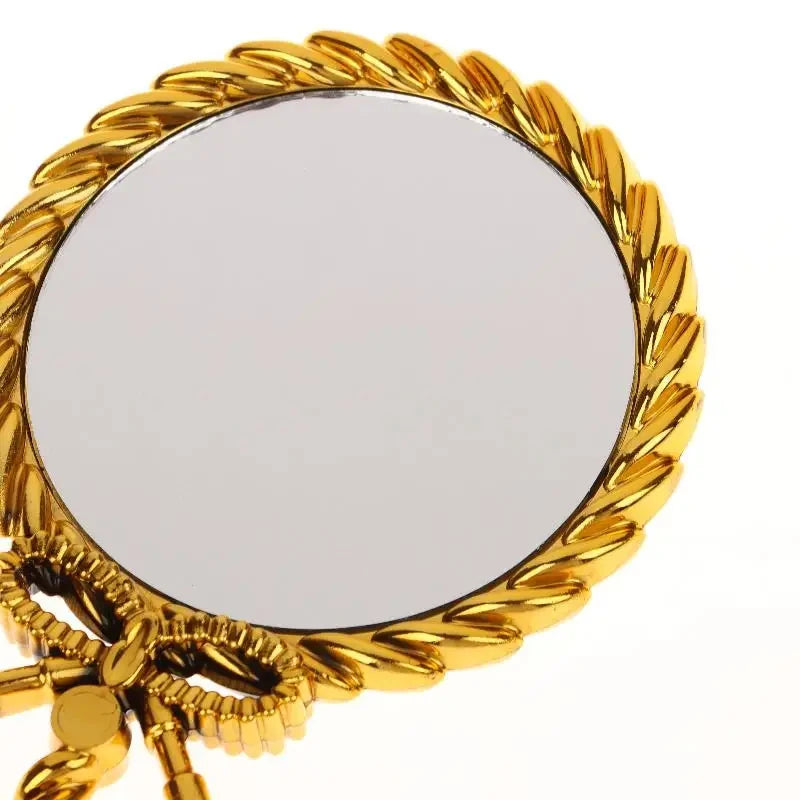 Golden Bow Knot Handheld Makeup Mirror – Vintage Aesthetic