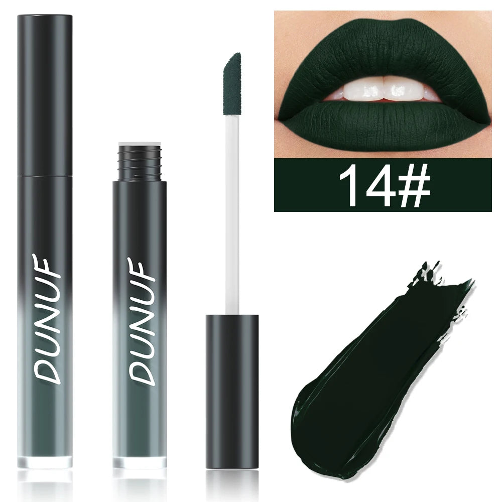 DUNUF Matte Lip Gloss – 32 Colors, Long-Lasting & Moisturizing
